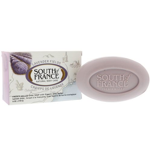 South of France, Lavender Fields, French Milled Oval Soap with Organic Shea Butter, 6 oz (170 g) فوائد