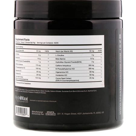 Sparta Nutrition, Kraken Black, Rainbow Candy, 11.29 oz (320 g):الكافيين, المنبه
