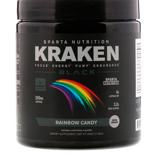 Sparta Nutrition, Kraken Black, Rainbow Candy, 11.29 oz (320 g) فوائد