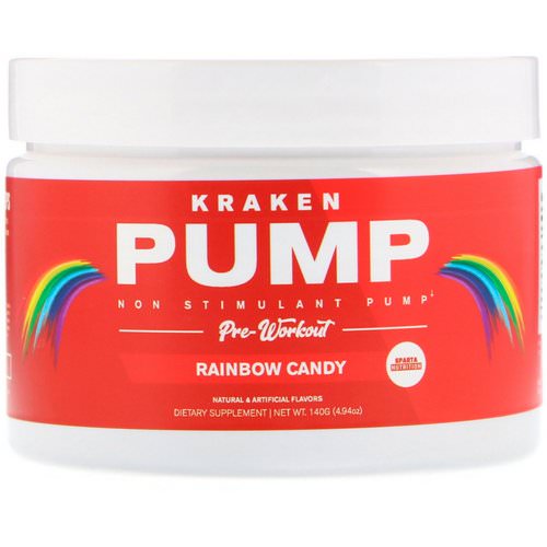 Sparta Nutrition, Kraken Pump, Non-Stimulant Pre-Workout, Rainbow Candy, 4.94 oz (140 g) فوائد