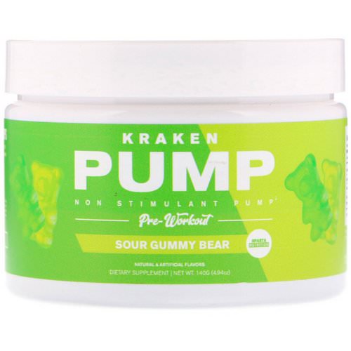 Sparta Nutrition, Kraken Pump, Non-Stimulant Pre-Workout, Sour Gummy Bear, 4.94 oz (140 g) فوائد