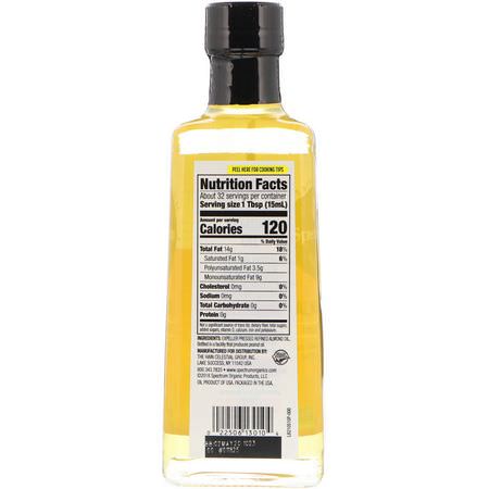 Spectrum Culinary, Almond Oil, Expeller Pressed, 16 fl oz (473 ml):الخل ,الزي,ت