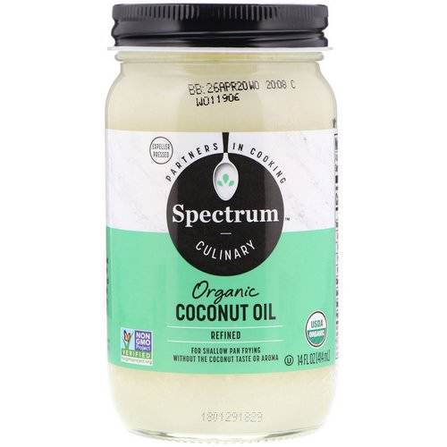 Spectrum Culinary, Organic Coconut Oil, Refined, 14 fl oz (414 ml) فوائد
