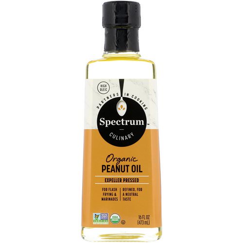 Spectrum Culinary, Organic Peanut Oil, Expeller Pressed, 16 fl oz (473 ml) فوائد