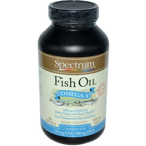 Spectrum Essentials, Fish Oil, Omega-3, 1000 mg, 250 Softgels فوائد