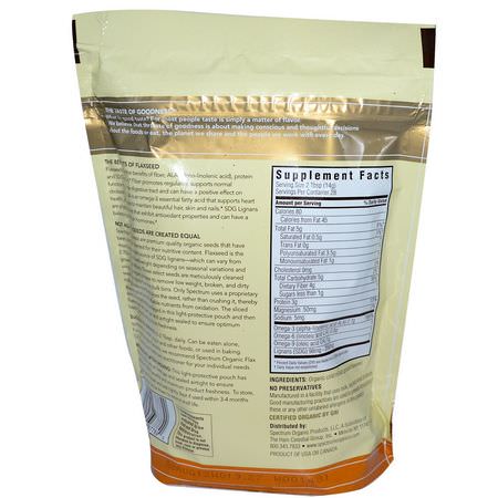Spectrum Essentials, Organic Ground Premium Flaxseed, 14 oz (396 g):مكملات بذ,ر الكتان, Omegas EPA DHA