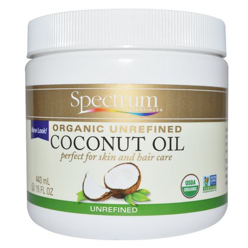 Spectrum Essentials, Organic Unrefined Coconut Oil, 15 fl oz (443 ml) فوائد