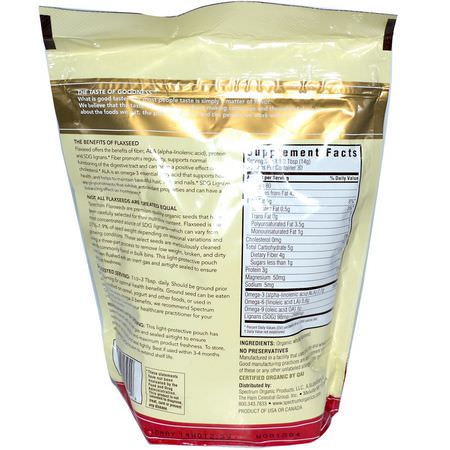 Spectrum Essentials, Organic Whole Premium Flaxseed, 15 oz (425 g):مكملات بذ,ر الكتان, Omegas EPA DHA