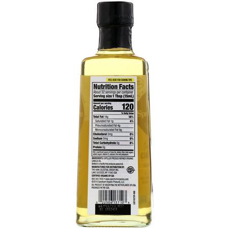 Spectrum Culinary, Organic Canola Oil, Expeller Refined, 16 fl oz (473 ml):الخل ,الزي,ت