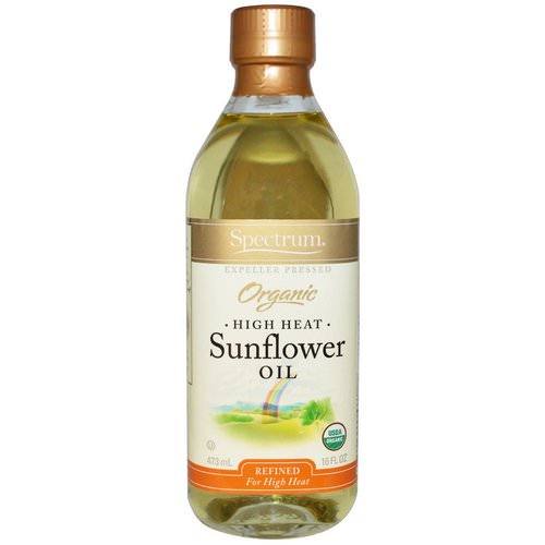Spectrum Culinary, Organic High Heat Sunflower Oil, Refined, 16 fl oz (473 ml) فوائد