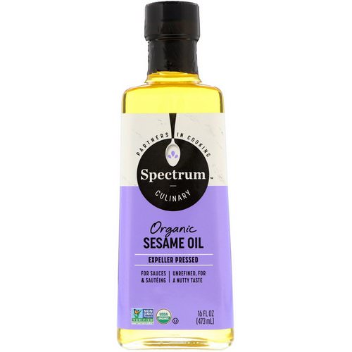 Spectrum Culinary, Organic Sesame Oil, Expeller Pressed, 16 fl oz (473 ml) فوائد
