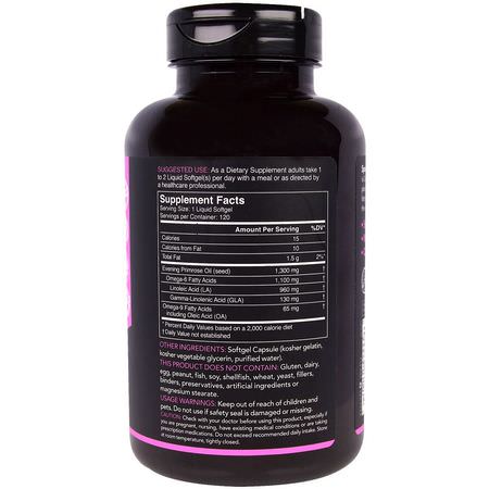 Sports Research, Evening Primrose Oil, 1300 mg, 120 Softgels:زيت زهرة الربيع المسائية, صحة المرأة