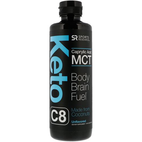 Sports Research, Keto C8, Caprylic Acid MCT, Unflavored, 16 fl oz (473 ml) فوائد