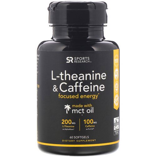 Sports Research, L-Theanine & Caffeine with MCT Oil, 60 Softgels فوائد