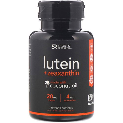 Sports Research, Lutein + Zeaxanthin with Coconut Oil, 120 Veggie Softgels فوائد