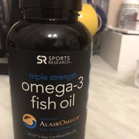 Sports Research, Omega-3 Fish Oil, Triple Strength, 1250 mg, 180 Softgels