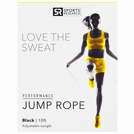 Sports Research, Performance Jump Rope, Black, 1 Jump Rope:الرياضة ,التغذية
