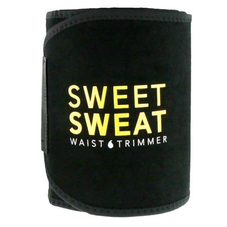 Sports Research, Sweet Sweat Waist Trimmer, Medium, Black & Yellow, 1 Belt:قادين, أحزمة