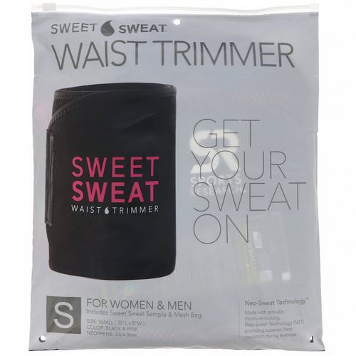 Sports Research, Sweet Sweat Waist Trimmer, Small, Black & Pink, 1 Belt فوائد