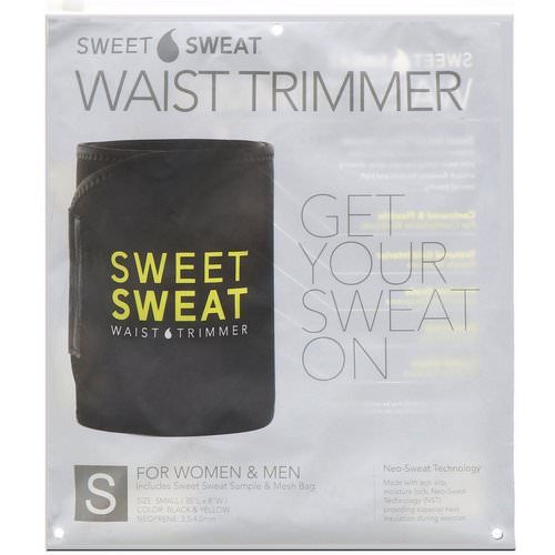 Sports Research, Sweet Sweat Waist Trimmer, Small, Black & Yellow, 1 Belt فوائد