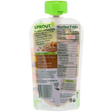 Sprout Organic, Baby Food, Stage 2, Carrot, Chickpeas, Zucchini, Pear, 3.5 oz (99 g):,جبات, هريس