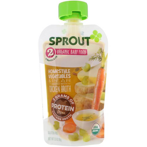 Sprout Organic, Baby Food, Stage 2, Homestyle Vegetables & Pear, 3.5 oz (99 g) فوائد