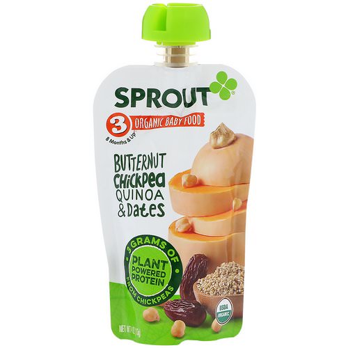 Sprout Organic, Baby Food, Stage 3, Butternut Chickpea, Quinoa & Dates, 4 oz (113 g) فوائد