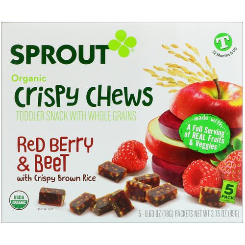 Sprout Organic, Crispy Chews, Red Berry & Beet, 5 Packets, 0.63 oz (18 g) Each فوائد