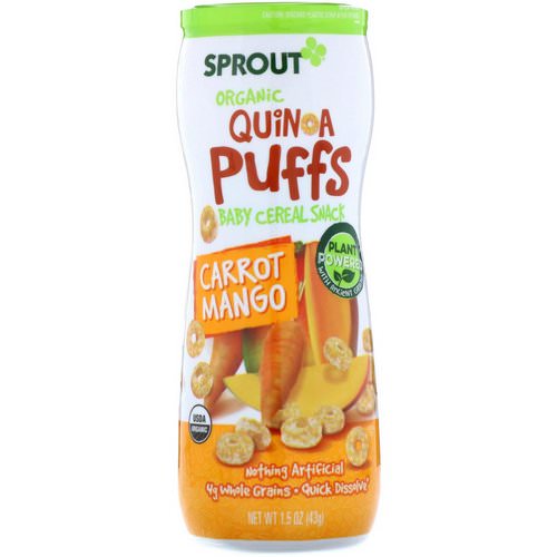 Sprout Organic, Quinoa Puffs, Carrot Mango, 1.5 oz (43 g) فوائد
