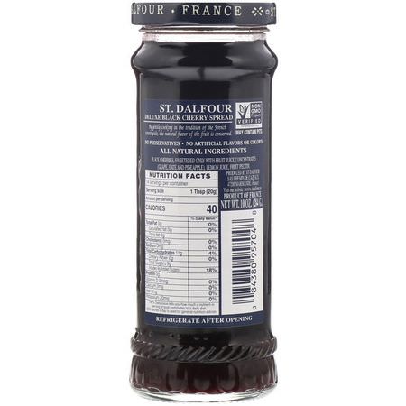 St. Dalfour, Black Cherry, Deluxe Black Cherry Spread, 10 oz (284 g):فر,ق الفاكهة, الحفاظ عليها