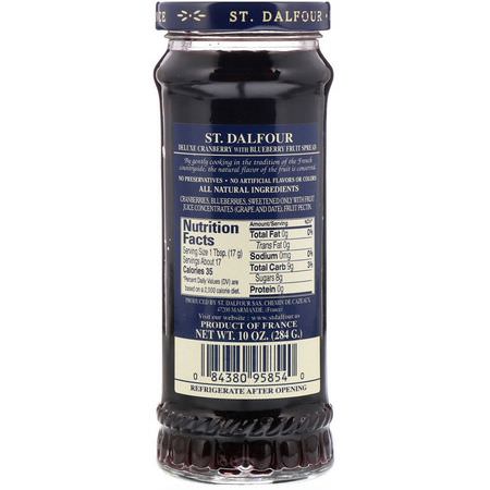 St. Dalfour, Cranberry with Blueberry Fruit Spread, 10 oz (284 g):فر,ق الفاكهة, الحفاظ عليها