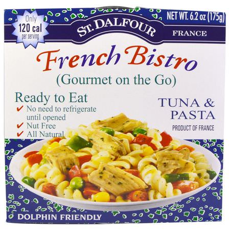 St. Dalfour, French Bistro, Gourmet on the Go, Tuna & Pasta, 6 Pack, 6.2 oz (175 g) Each:ال,جبات الجاهزة للأكل