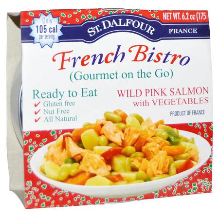 St. Dalfour, French Bistro, Wild Pink Salmon with Vegetables, 6 Pack, 6.2 oz (175 g) Each:ال,جبات الجاهزة للأكل