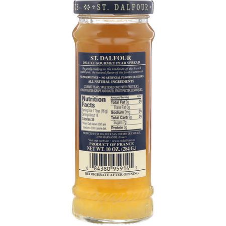 St. Dalfour, Gourmet Pear, 100% Fruit Spread, 10 oz (284 g):فر,ق الفاكهة, الحفاظ عليها