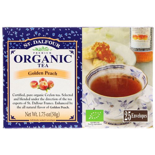 St. Dalfour, Organic Golden Peach Tea, 25 Envelopes, 1.75 oz (50 g) فوائد