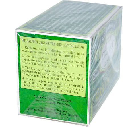 St. Dalfour, Organic, Original Green Tea, 25 Tea Bags, 1.75 oz (50 g):الشاي الأخضر