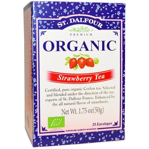 St. Dalfour, Organic Strawberry Tea, 25 Envelopes, 1.75 oz (50 g) فوائد