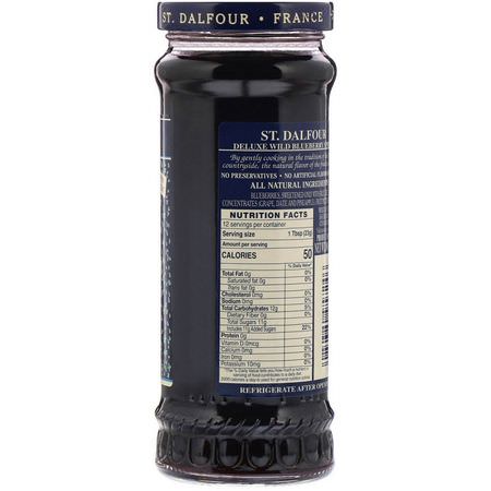 St. Dalfour, Wild Blueberry, Deluxe Wild Blueberry Spread, 10 oz (284 g):فر,ق الفاكهة, الحفاظ عليها