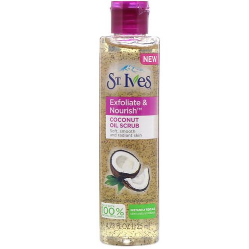 St. Ives, Exfoliate & Nourish, Coconut Oil Scrub, 4.23 fl oz (125 ml) فوائد