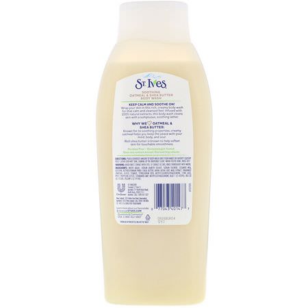 St. Ives, Soothing Body Wash, Oatmeal & Shea Butter, 24 fl oz (709 ml):جل الاستحمام, غس,ل الجسم