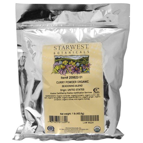 Starwest Botanicals, Organic Curry Powder, 1 lb (453.6 g) فوائد