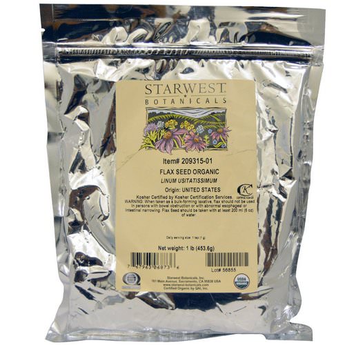 Starwest Botanicals, Organic Flax Seed, 1 lb (453.6 g) فوائد