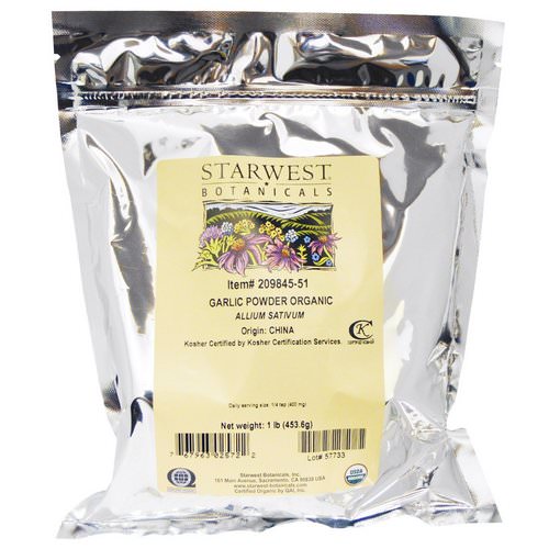 Starwest Botanicals, Organic Garlic Powder, 1 lb ( 453.6 g) فوائد