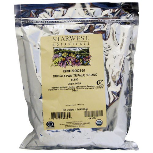 Starwest Botanicals, Organic Triphala PWD (Trifala) Blend, 1 lb (453.6 g) فوائد