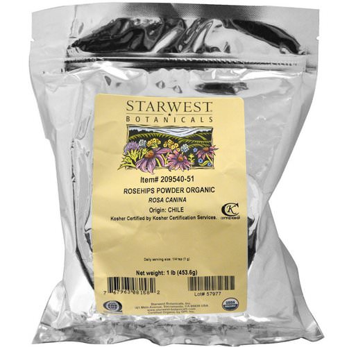 Starwest Botanicals, Rosehips Powder, Organic, 1 lb (453.6 g) فوائد