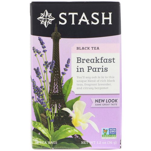 Stash Tea, Black Tea, Breakfast in Paris, 18 Tea Bags, 1.2 oz (36 g) فوائد