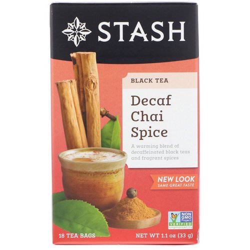 Stash Tea, Black Tea, Decaf Chai Spice, 18 Tea Bags, 1.1 oz (33 g) فوائد