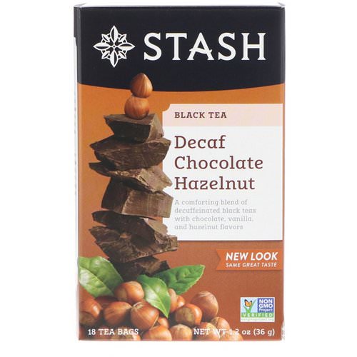 Stash Tea, Black Tea, Decaf Chocolate Hazelnut, 18 Tea Bags, 1.2 oz (36 g) فوائد