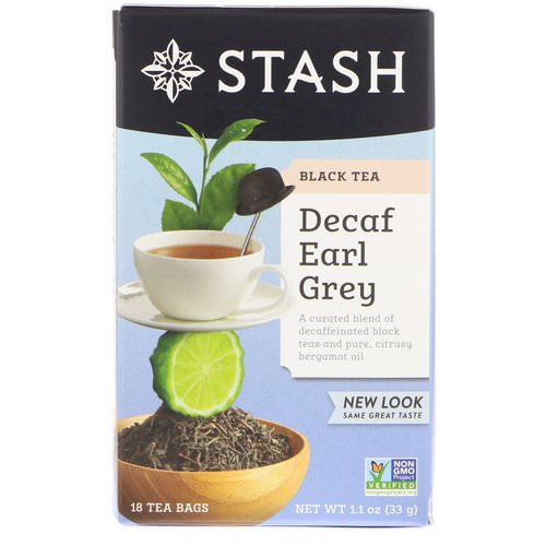 Stash Tea, Black Tea, Decaf Earl Grey, 18 Tea Bags, 1.1 oz (33 g) فوائد