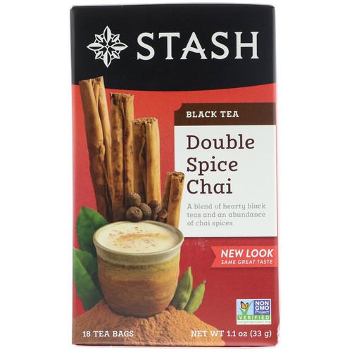 Stash Tea, Black Tea, Double Spice Chai, 18 Tea Bags, 1.1 oz (33 g) فوائد